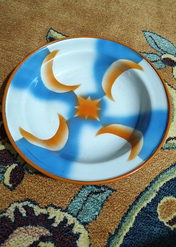 vintage, Avrupa emaye tabak - Görsel 2