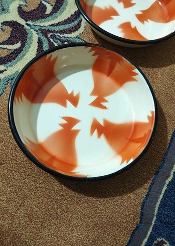 Turuncu Batik Desenli Tabak Seti - Görsel 3