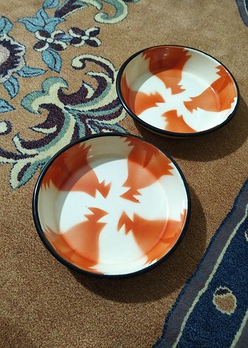 Turuncu Batik Desenli Tabak Seti - Görsel 2