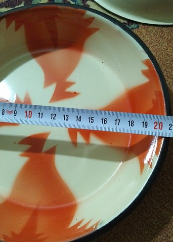 Turuncu Batik Desenli Tabak Seti - Görsel 6