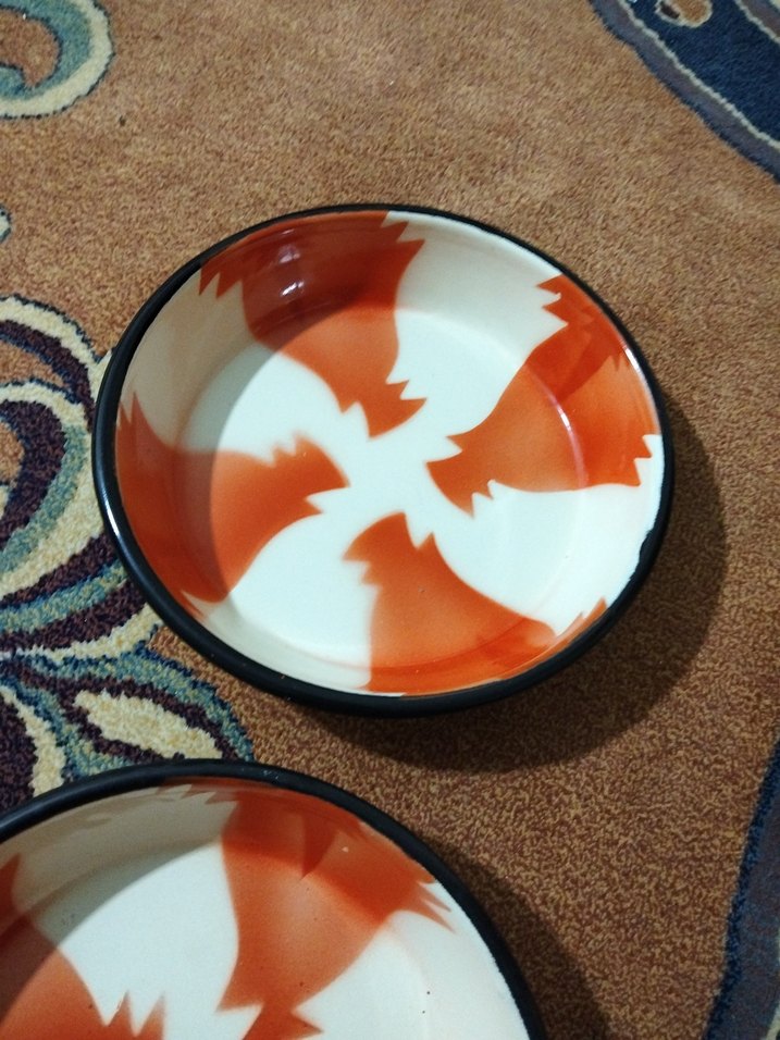 Turuncu Batik Desenli Tabak Seti - Görsel 4