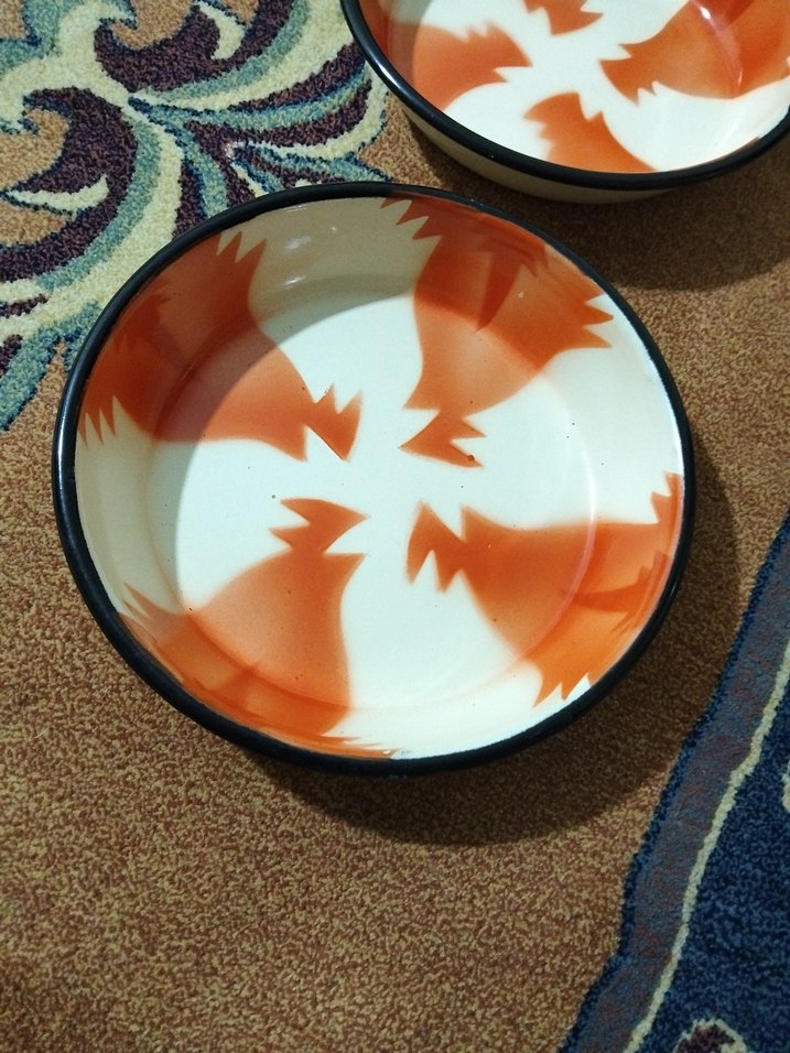 Turuncu Batik Desenli Tabak Seti - Görsel 3