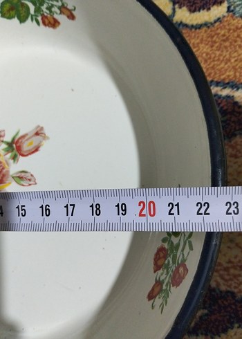 vintage, emaye büyük tabak - Görsel 4