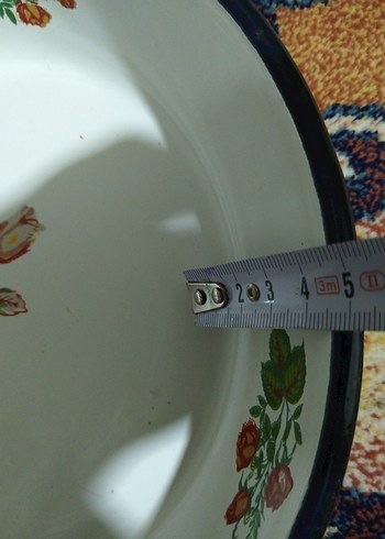 vintage, emaye büyük tabak - Görsel 5