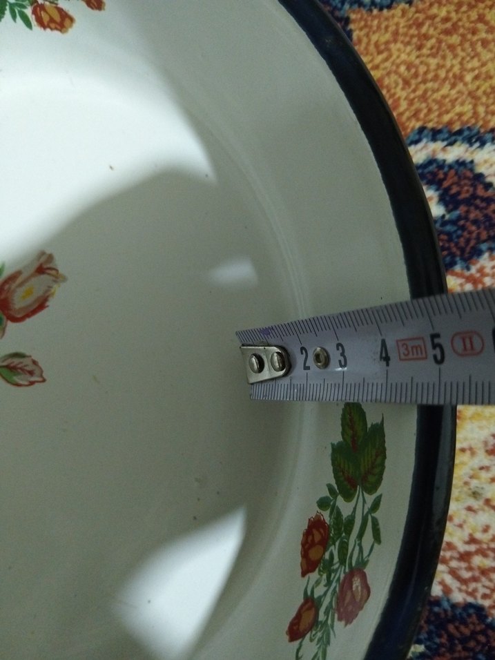 vintage, emaye büyük tabak - Görsel 5