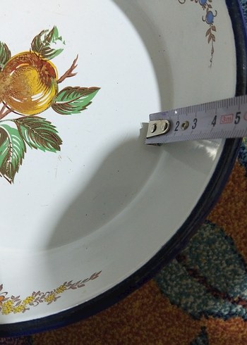 vintage, emaye büyük tabak - Görsel 6