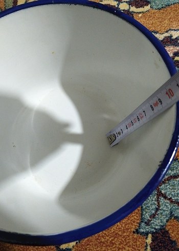 Çiçek Desenli Beyaz Emaye Kase - Görsel 8