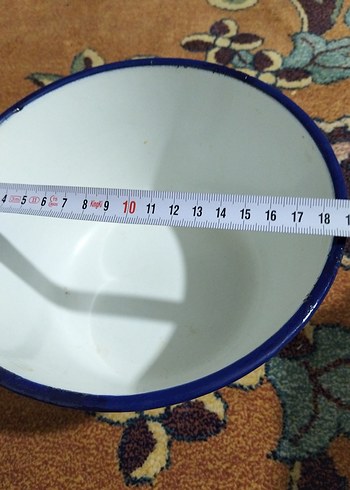 Çiçek Desenli Beyaz Emaye Kase - Görsel 7