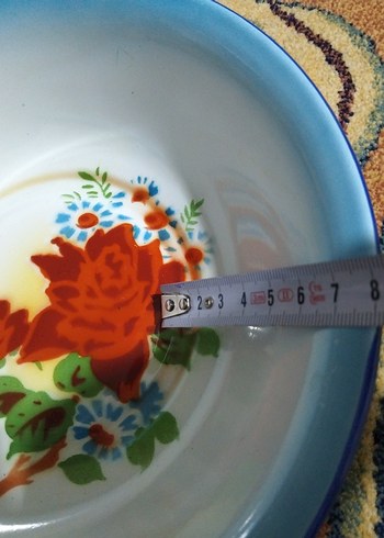 vintage, Avrupa emaye tabak - Görsel 8