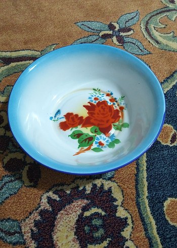 vintage, Avrupa emaye tabak - Görsel 2