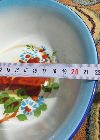 vintage, Avrupa emaye tabak - Görsel 7