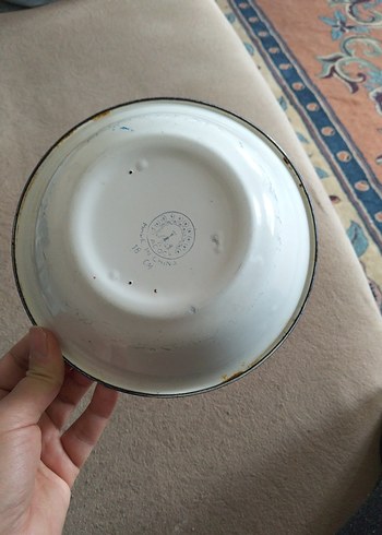 vintage, Avrupa emaye tabak - Görsel 3