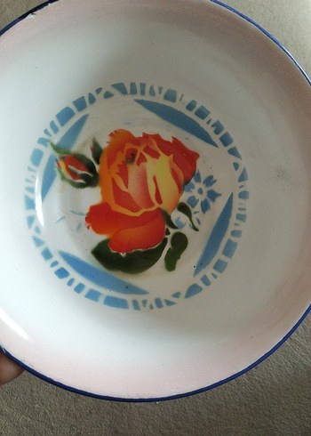 vintage, Avrupa emaye tabak - Görsel 2