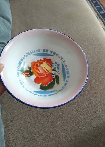 vintage, Avrupa emaye tabak - Görsel 6