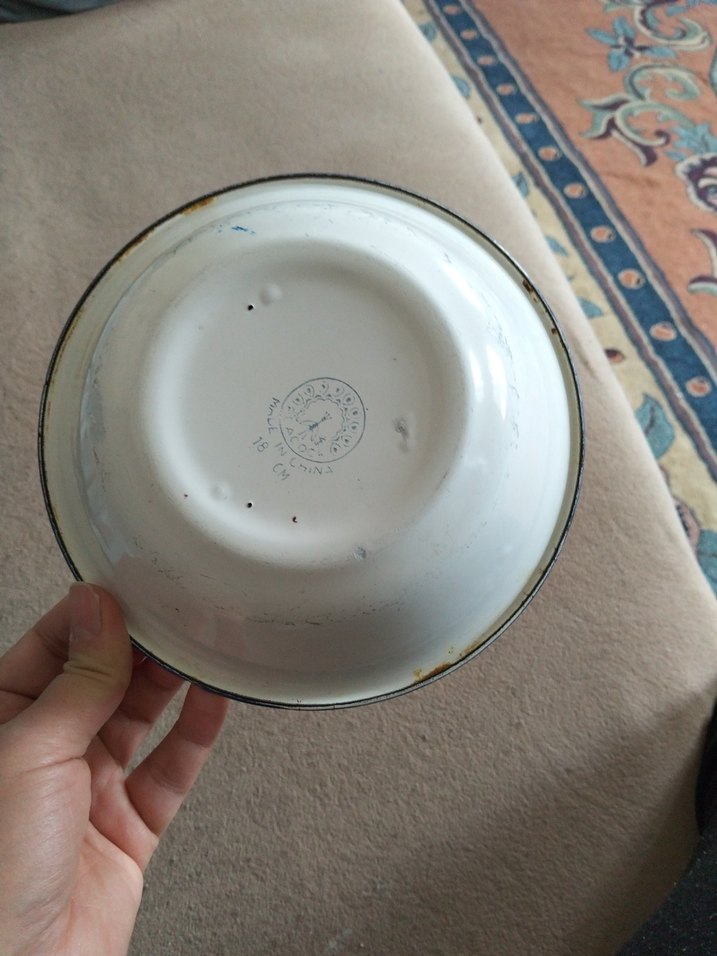 vintage, Avrupa emaye tabak - Görsel 3