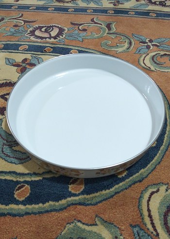 Eski emaye, emsan derin büyük tepsi - Görsel 7