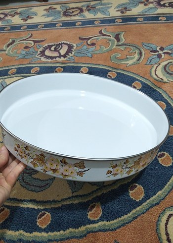 Eski emaye, emsan derin büyük tepsi - Görsel 2