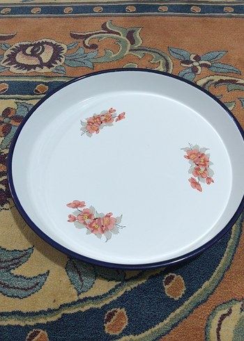 Eski emaye, derin büyük tepsi - Görsel 4