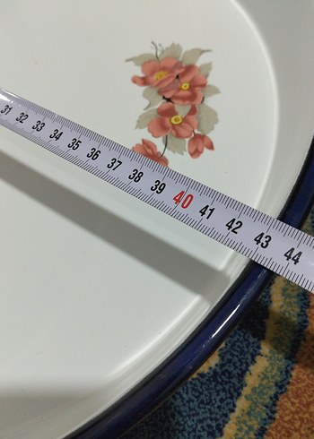 Eski emaye, derin büyük tepsi - Görsel 6