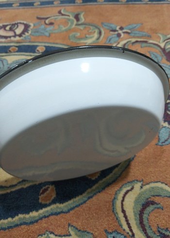 Beyaz Emaye Derin Tabak - Görsel 4