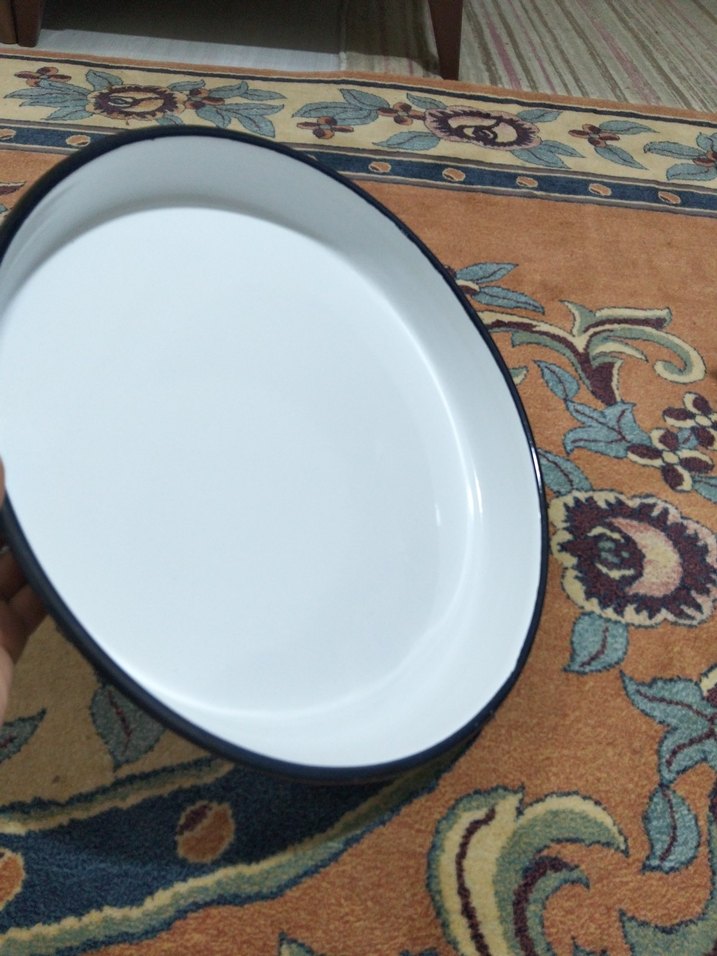 Eski emaye, derin büyük tepsi - Görsel 3