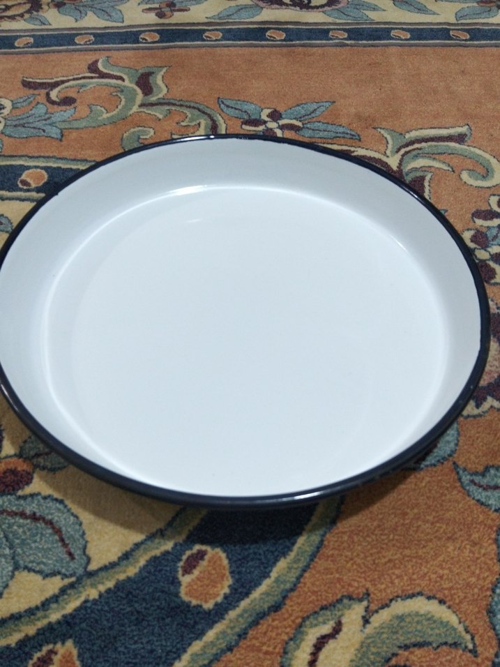 Eski emaye, derin büyük tepsi - Görsel 2