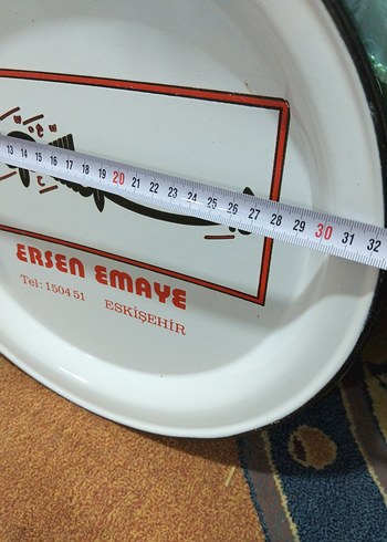 Beyaz Parlak Baskılı Emaye Tabak - Görsel 5