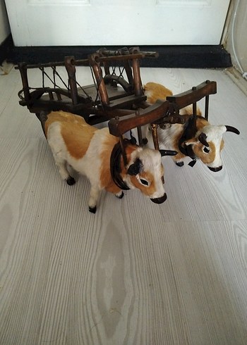 Ahşap, İnekli Oyuncak Kağnı - Görsel 3