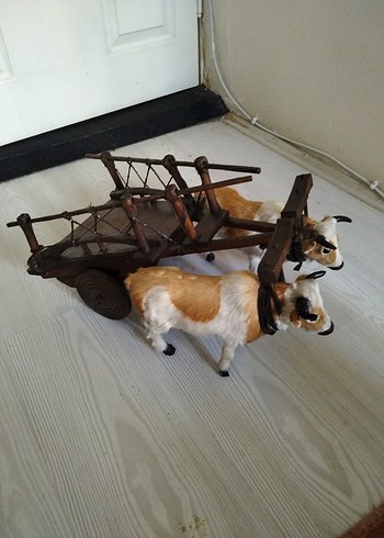 Ahşap, İnekli Oyuncak Kağnı - Görsel 4