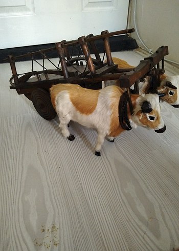 Ahşap, İnekli Oyuncak Kağnı - Görsel 2