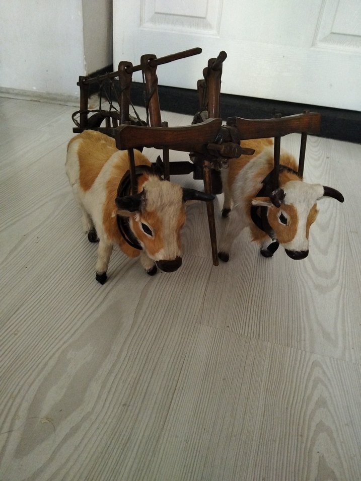 Ahşap, İnekli Oyuncak Kağnı - Görsel 5