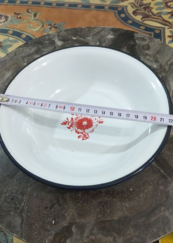 Beyaz Çiçek Desenli Tabak - Görsel 4