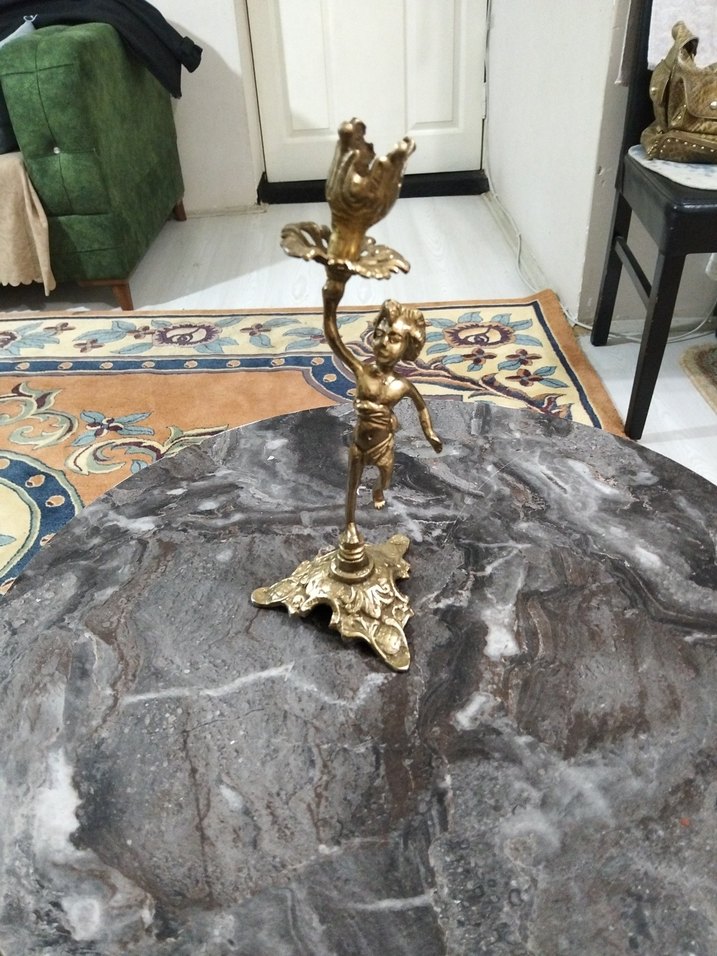 Eski, pirinç şamdan - Görsel 5