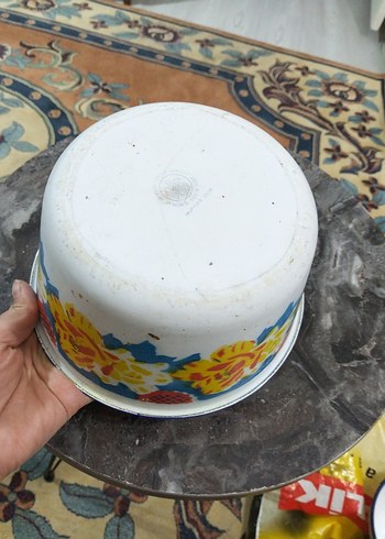 Çiçek Desenli Renkli Emaye Kase - Görsel 4