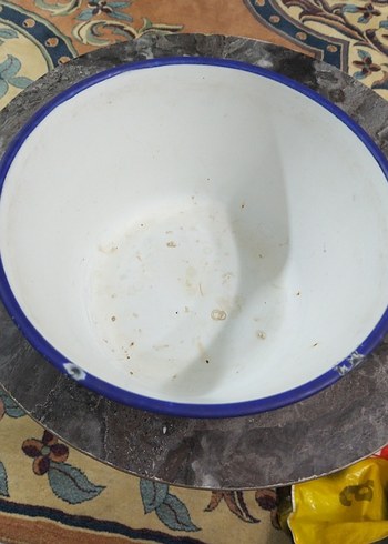 Çiçek Desenli Renkli Emaye Kase - Görsel 3