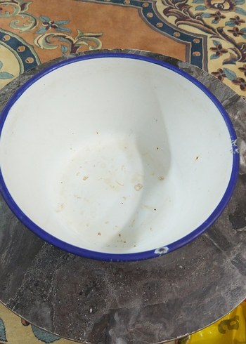 Çiçek Desenli Renkli Emaye Kase - Görsel 2