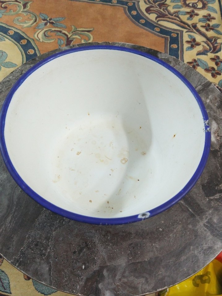 Çiçek Desenli Renkli Emaye Kase - Görsel 2