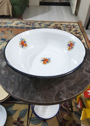 Eski, emaye hamur leğeni - Görsel 2