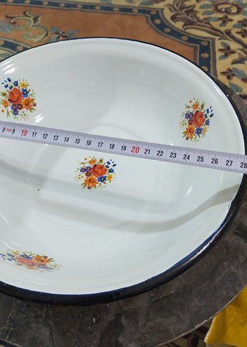 Eski, emaye hamur leğeni - Görsel 5