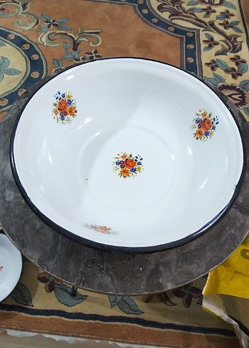 Eski, emaye hamur leğeni - Görsel 3