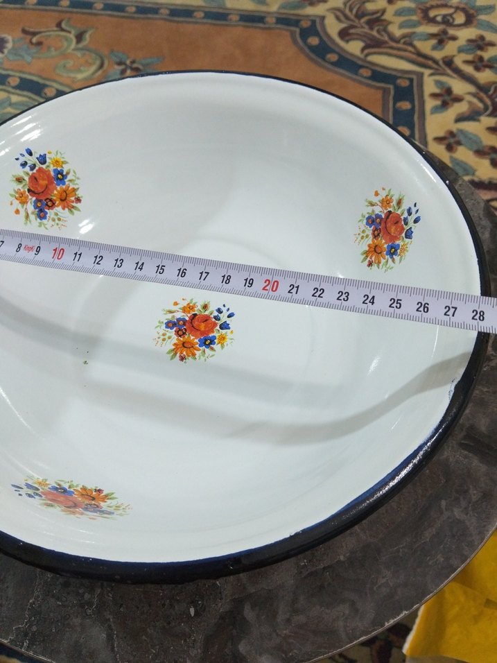 Eski, emaye hamur leğeni - Görsel 5