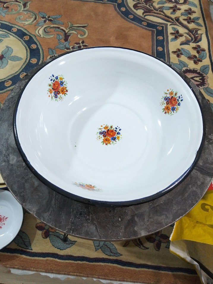 Eski, emaye hamur leğeni - Görsel 3