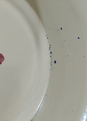 Eski, emaye büyük tabak - Görsel 4