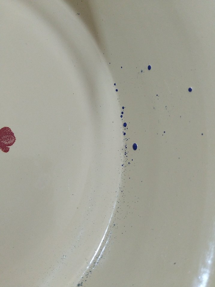 Eski, emaye büyük tabak - Görsel 4