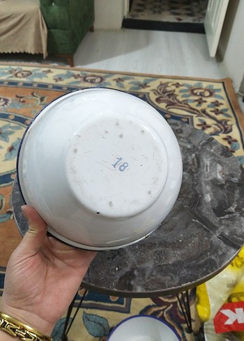 Beyaz Emaye Derin Kase - Görsel 4