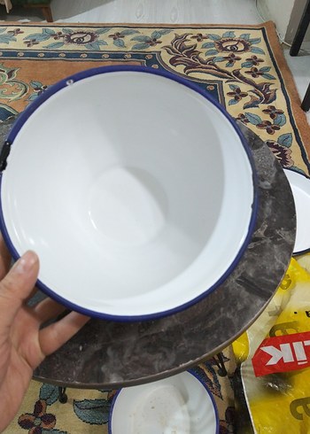 Beyaz Emaye Derin Kase - Görsel 3