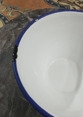 Beyaz Emaye Derin Kase - Görsel 2