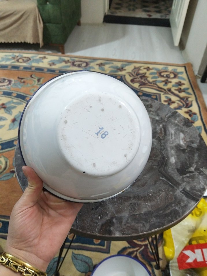 Beyaz Emaye Derin Kase - Görsel 4