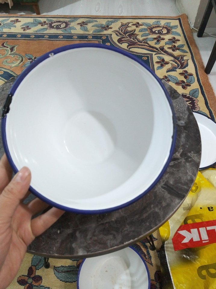 Beyaz Emaye Derin Kase - Görsel 3