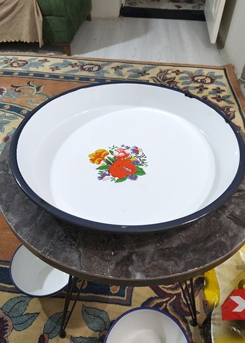 Eski, emaye büyük tepsi - Görsel 2